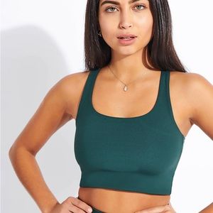 Girlfriend Collective Paloma Moss Green Longline Sports Bra Size Small